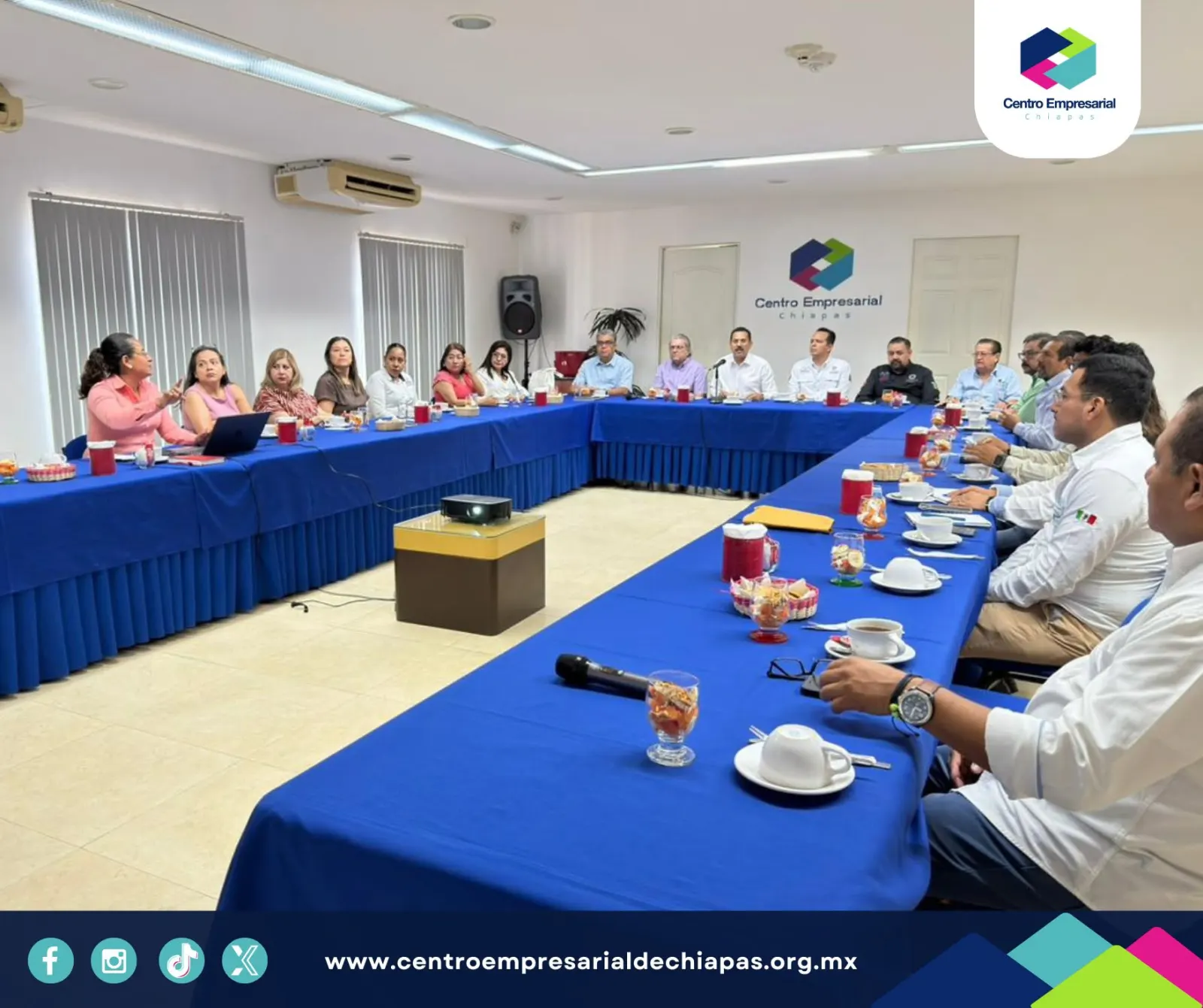 Reunión de trabajo en las instalaciones del Centro Empresarial de Chiapas